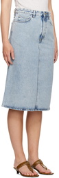 TOTEME Blue Five-Pocket Denim Midi Skirt