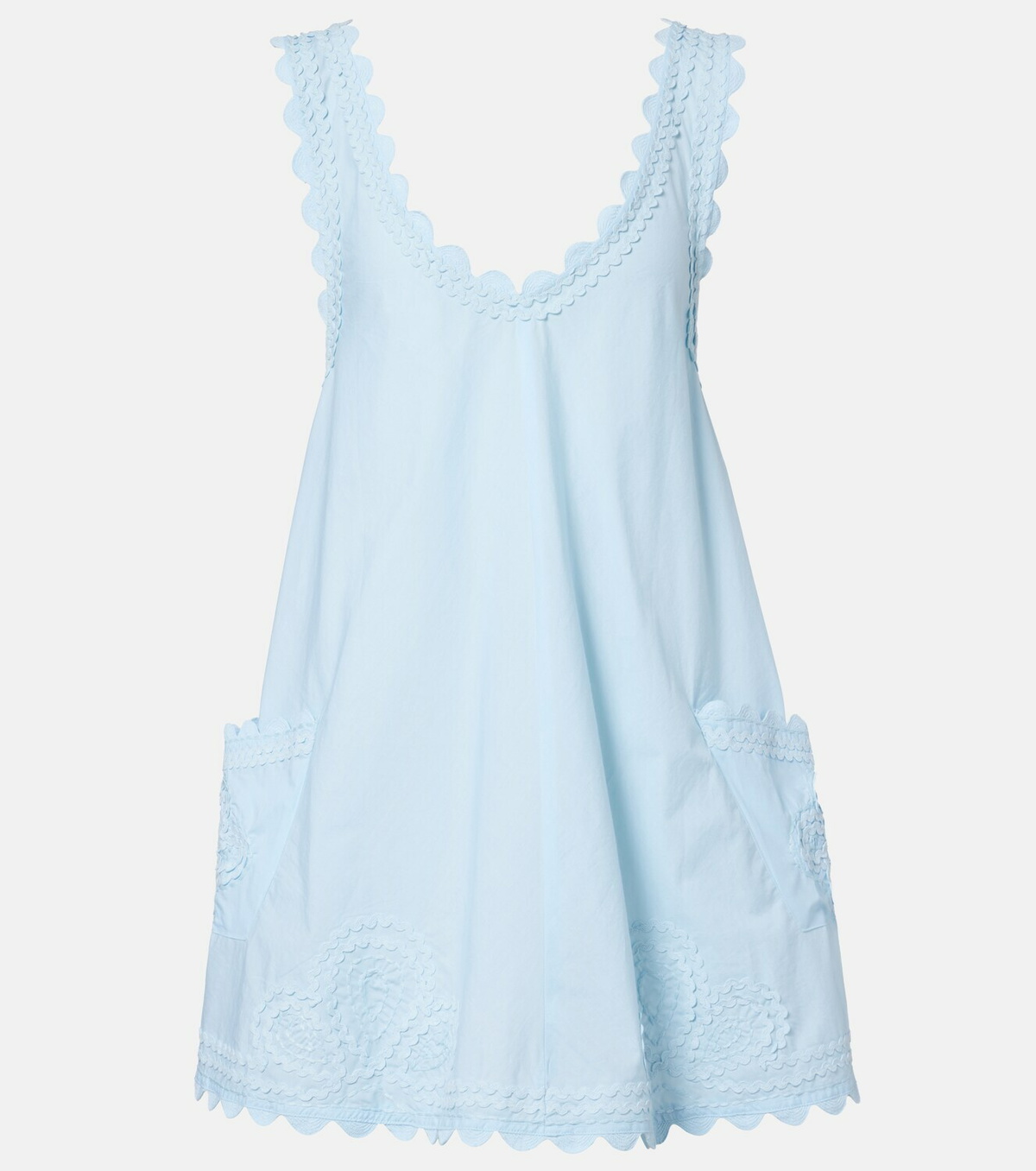 Juliet Dunn Embroidered cotton minidress