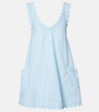 Juliet Dunn Embroidered cotton minidress