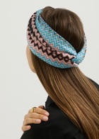Missoni Zigzag-intarsia Knitted Headband - Blue - One Size