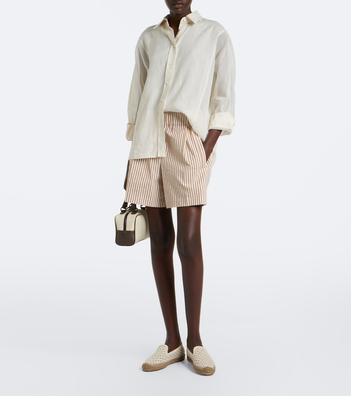 Brunello Cucinelli Monili suede-trimmed canvas espadrilles