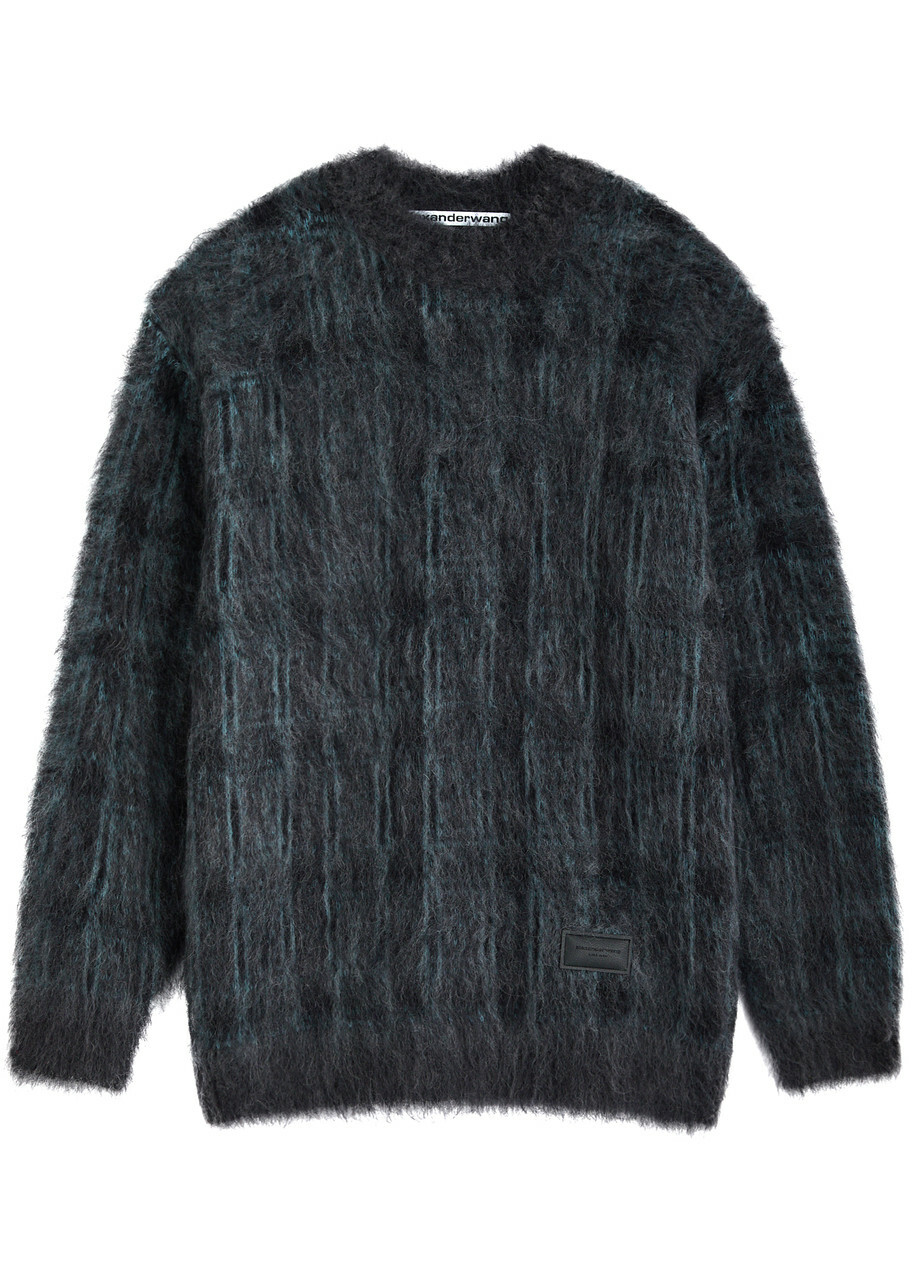 Alexander Wang Logo Brushed-knit Jumper Black