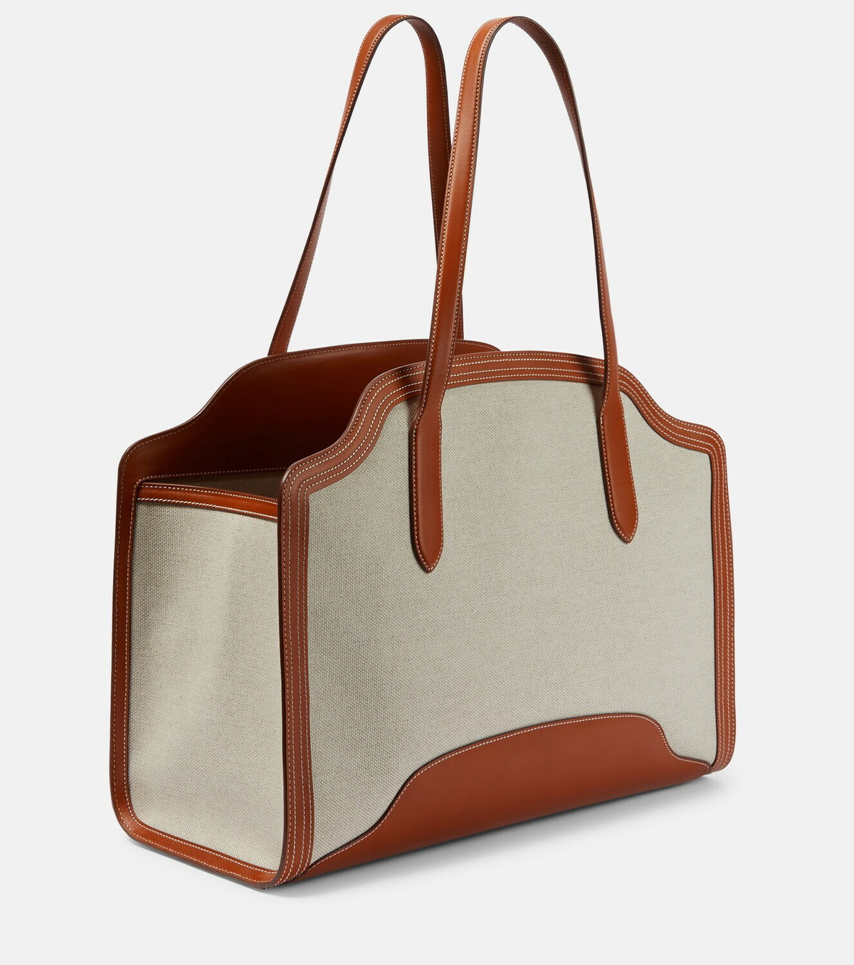 Loro Piana Cabas Sesia leather-trimmed canvas tote bag Loro Piana