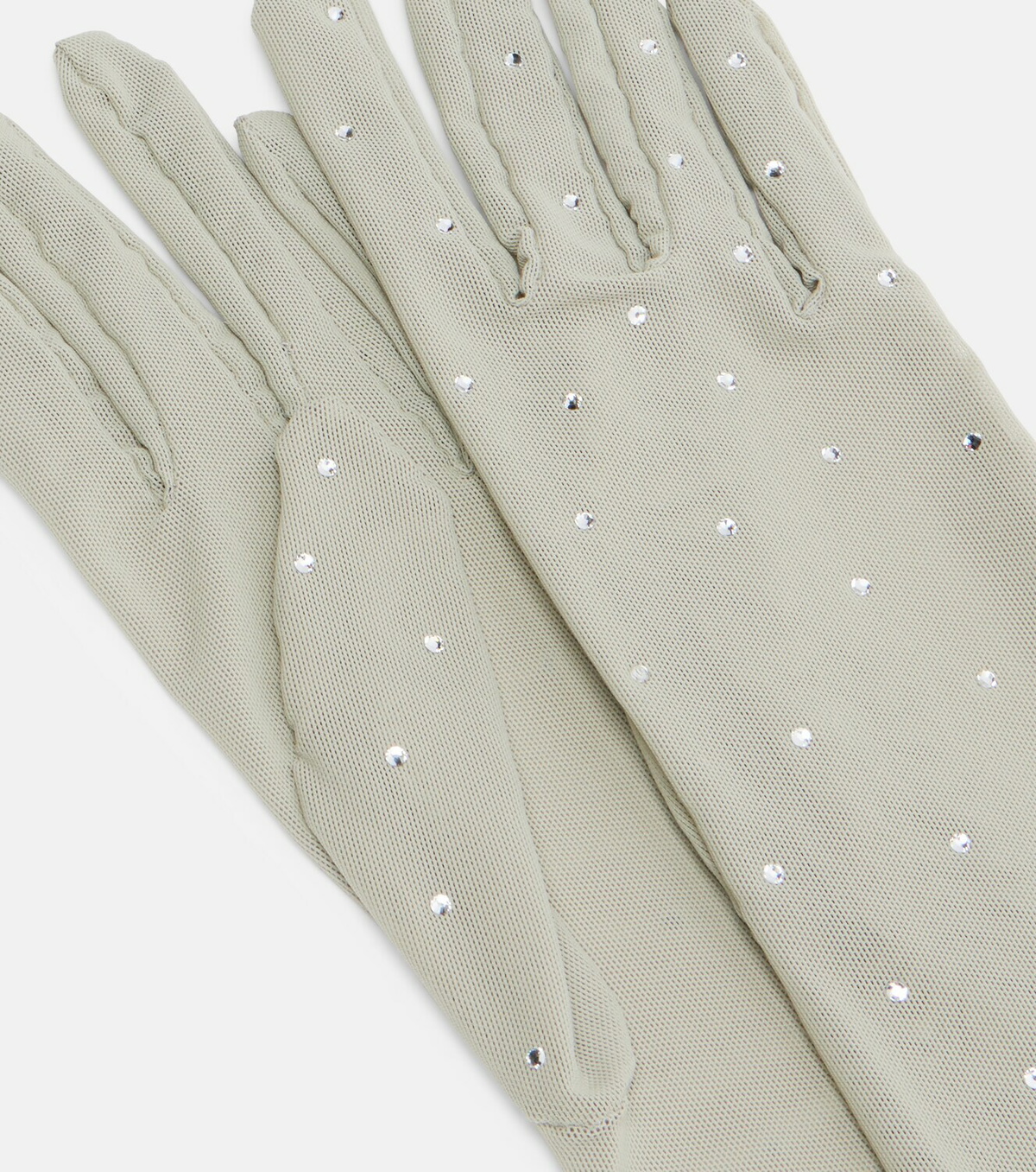 Oséree Crystal-embellished mesh gloves