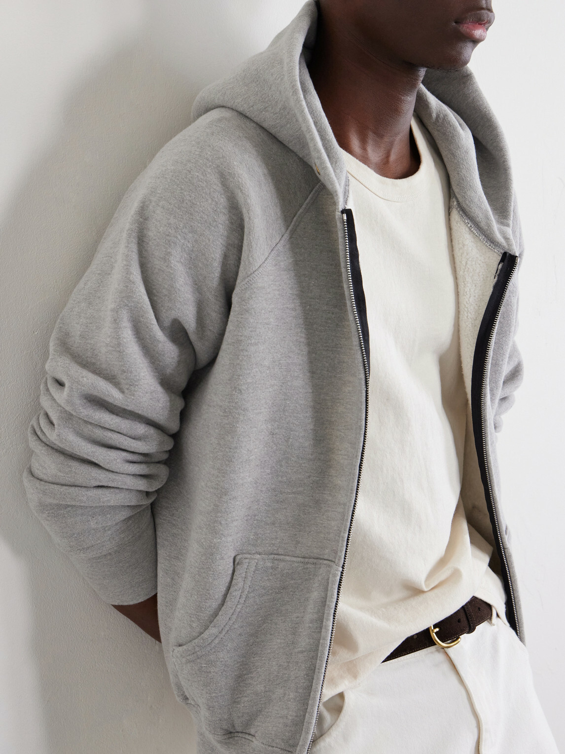 Les Tien - Cotton-Jersey Zip-Up Hoodie - Gray Les Tien