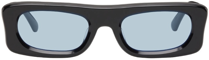 Photo: BONNIE CLYDE Black & Blue Slide Sunglasses
