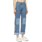 JW Anderson Blue Patchwork Workwear Jeans