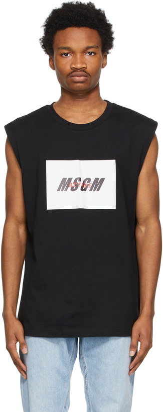 Photo: MSGM Black Active Logo T-Shirt