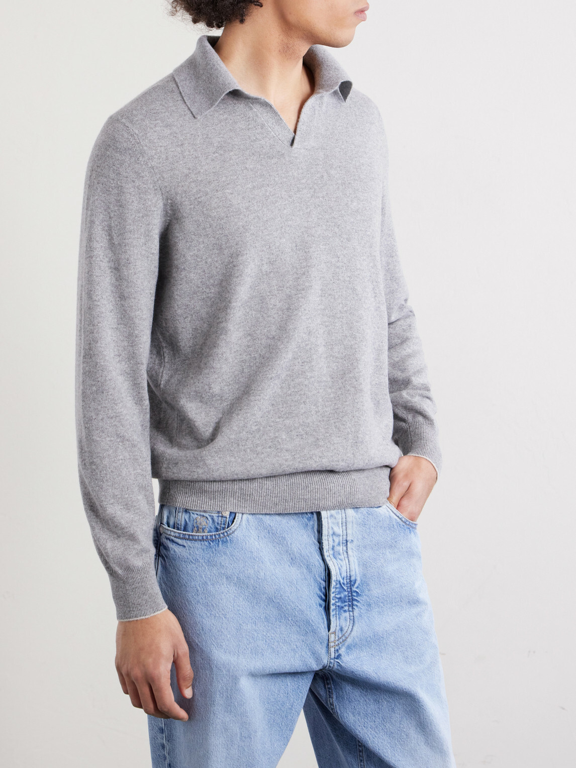 Brunello Cucinelli - Cashmere Polo Shirt - Gray