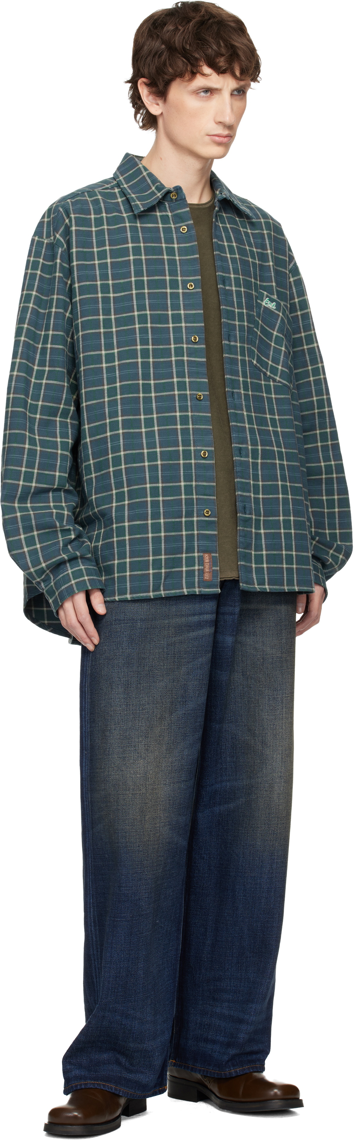 ERL Green Plaid Shirt