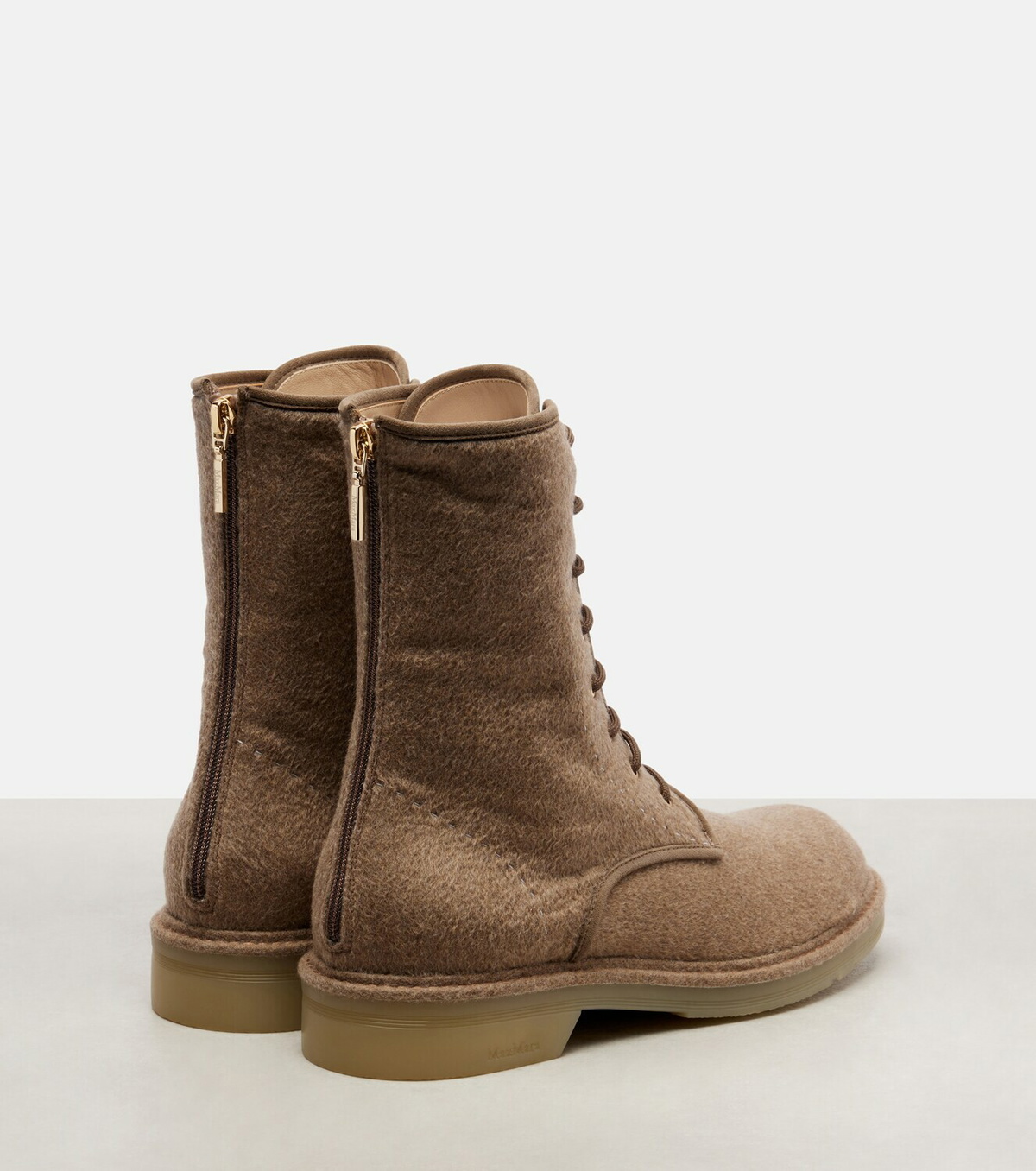 Max Mara Baker cashmere combat boots