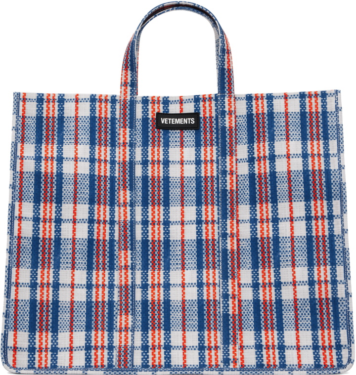 Photo: VETEMENTS Blue Barbes Shopper Tote