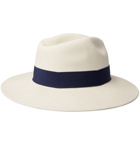 Frescobol Carioca - Rafael Grosgrain-Trimmed Straw Panama Hat - Blue