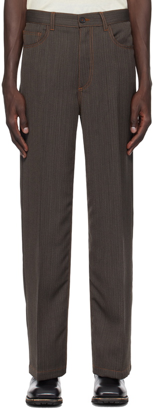 Photo: CMMN SWDN Gray Jackson Wide Straight-Leg Trousers