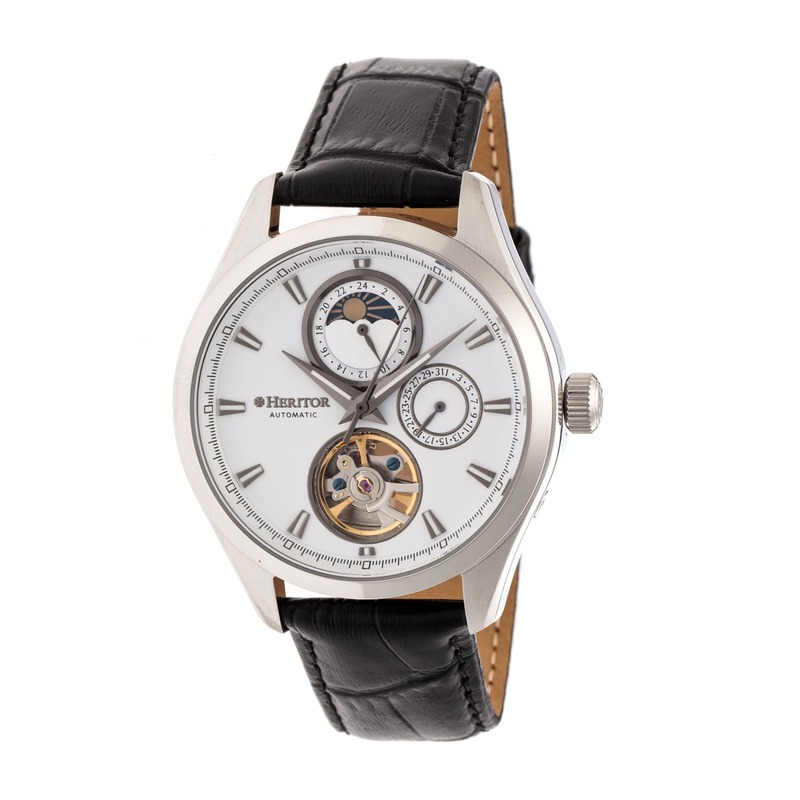 Heritor Sebastian Automatic White Dial Mens Watch HR6901