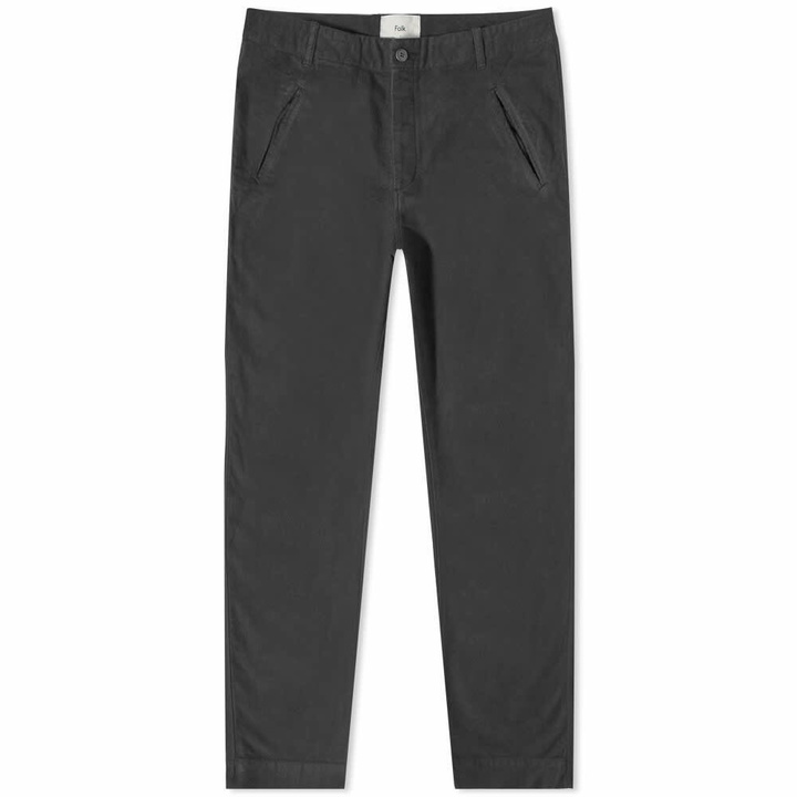 Photo: Folk Men's Lean Assembly Pant in Charcoal Moleskin