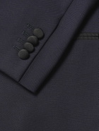 Mr P. - Shawl-Collar Satin-Trimmed Virgin Wool and Mohair-Blend Tuxedo Jacket - Blue
