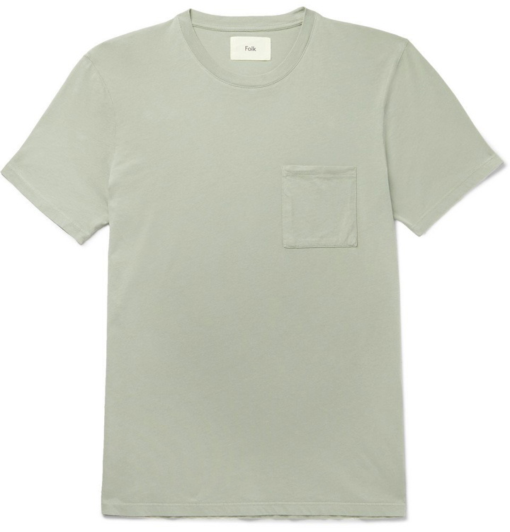 Photo: Folk - Assembly Slim-Fit Cotton-Jersey T-Shirt - Green