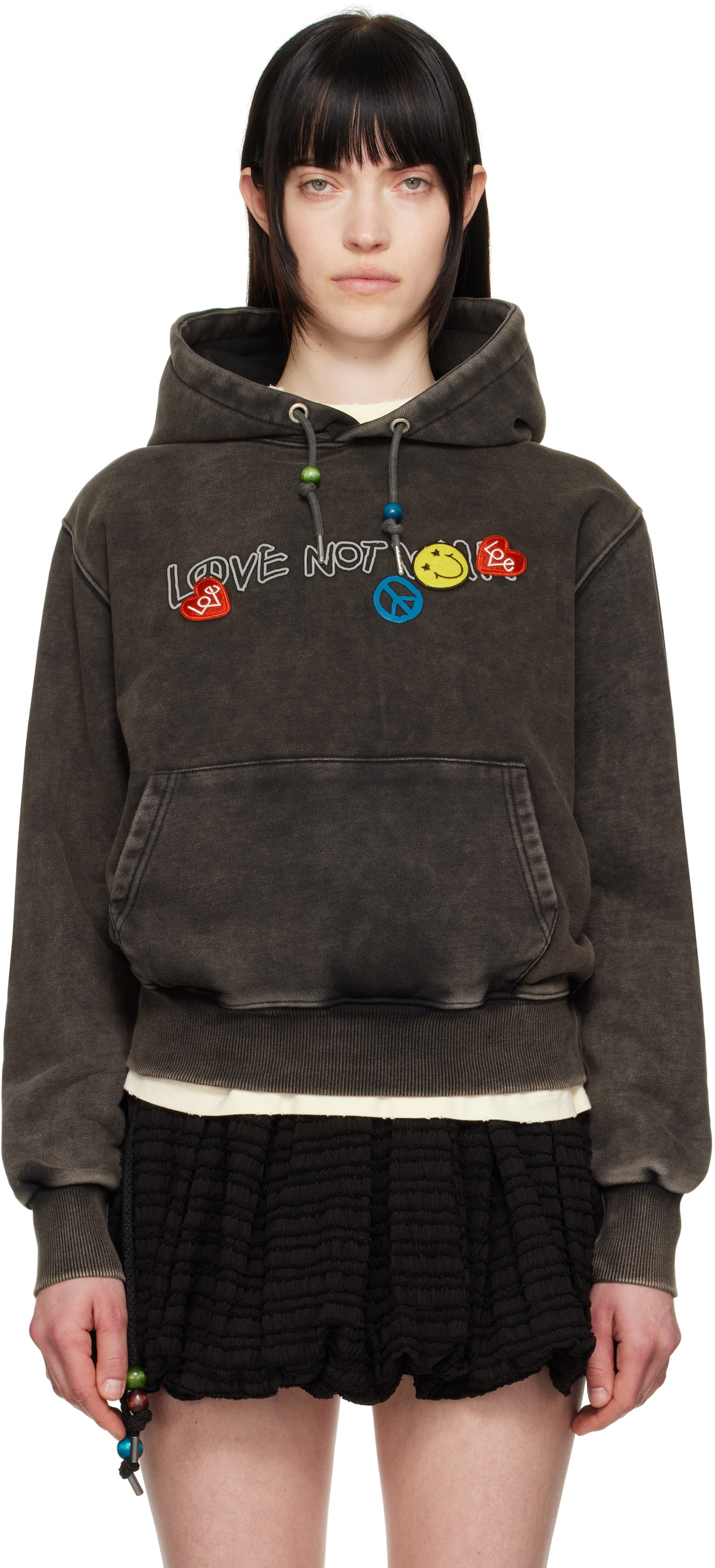 Andersson Bell Black 'Love' Dyed Hoodie Andersson Bell