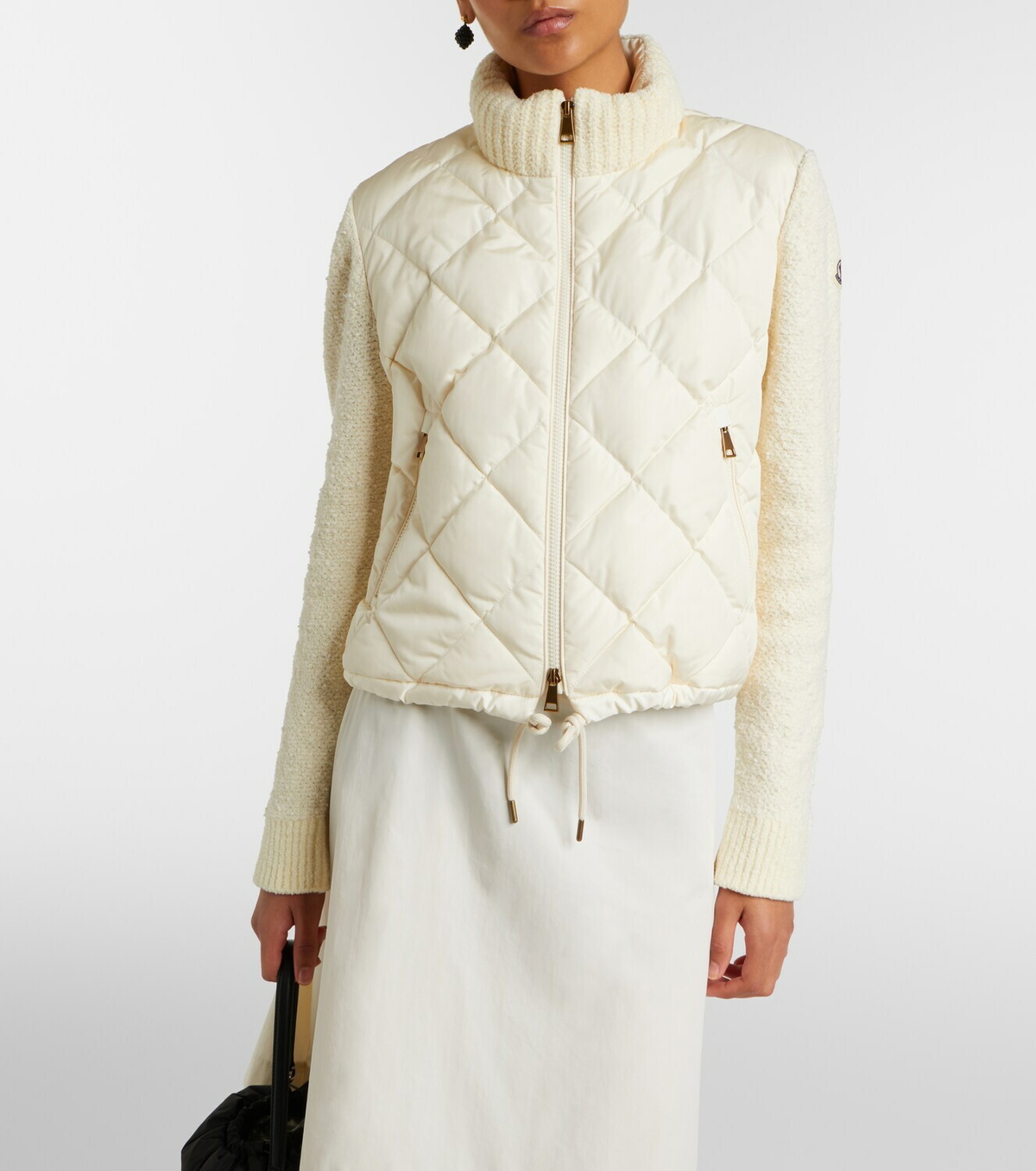 Moncler Down-paneled cotton-blend cardigan
