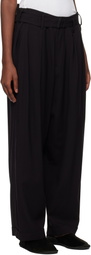 YOHJI YAMAMOTO Black Damaged Gabardine 2Tucks Trousers