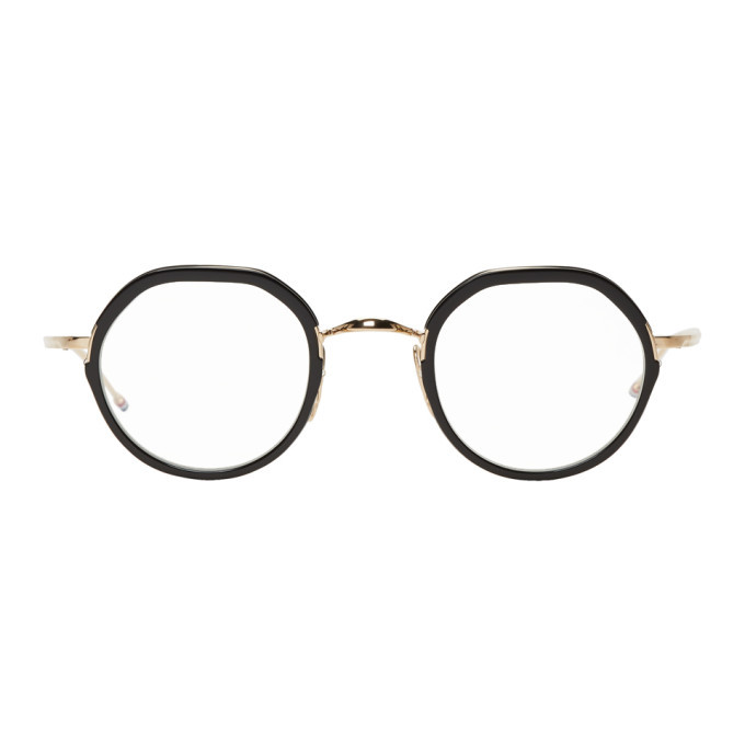 Thom Browne Gold and Black TB-911 Glasses Thom Browne