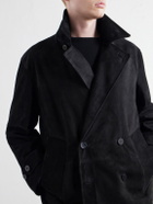 Stòffa - Double-Breasted Suede Jacket - Black