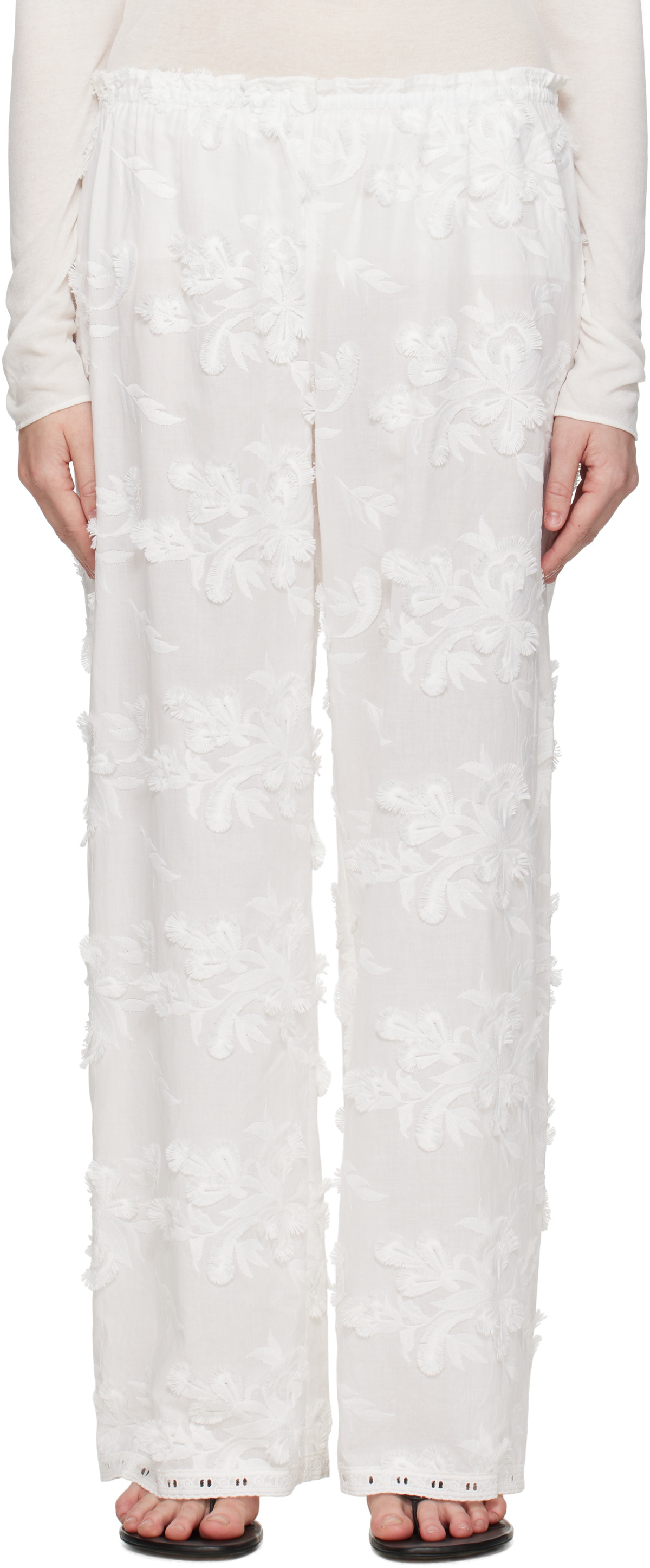 The Garment White Jewell Straight Trousers