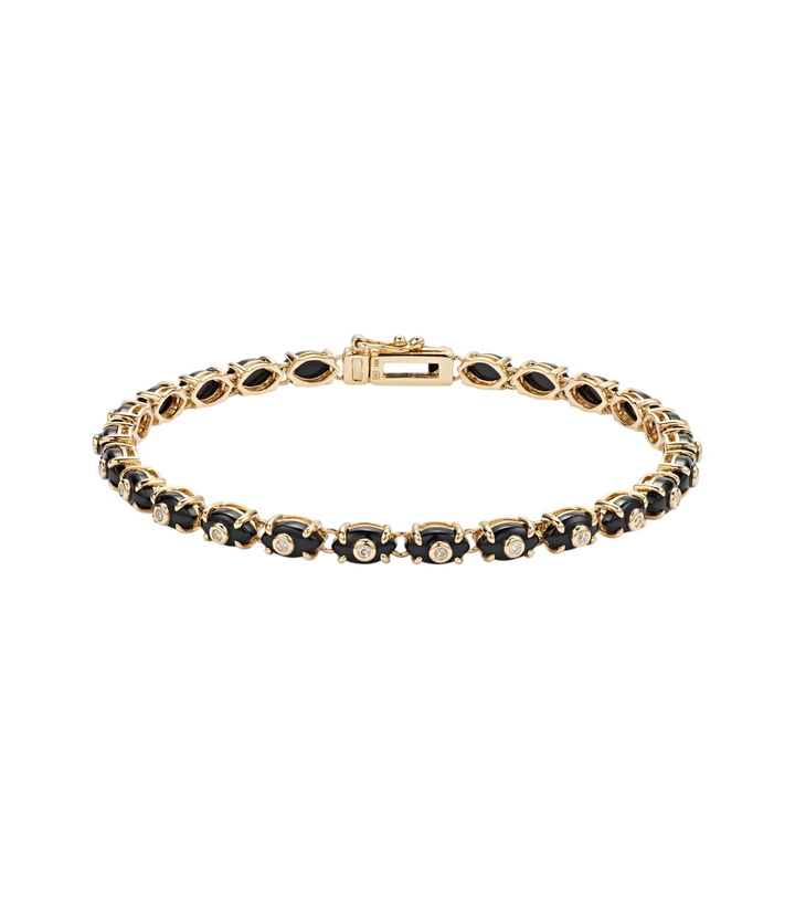 Photo: Sydney Evan Carved Stone Tiny 14kt gold bracelet with onyx and diamonds