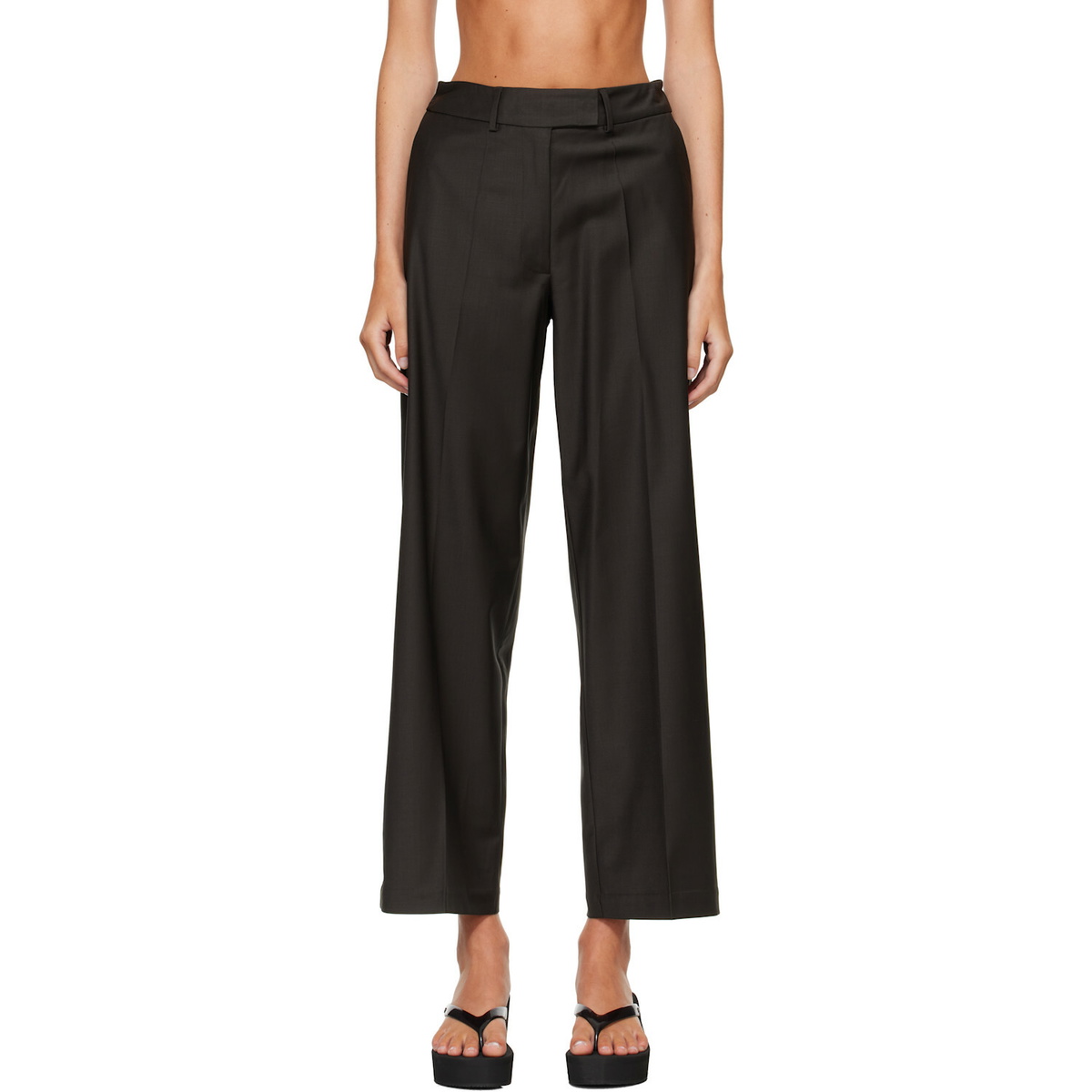 Cordera Brown Low Rise Virgin Wool Trousers