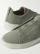 Zegna - Triple Stitch Suede Sneakers - Green