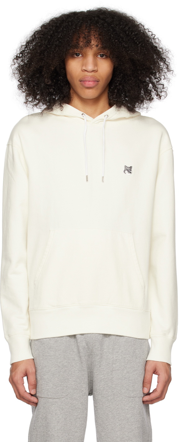 Maison Kitsuné Men's College Fox Embroidered Comfort Hoodie in