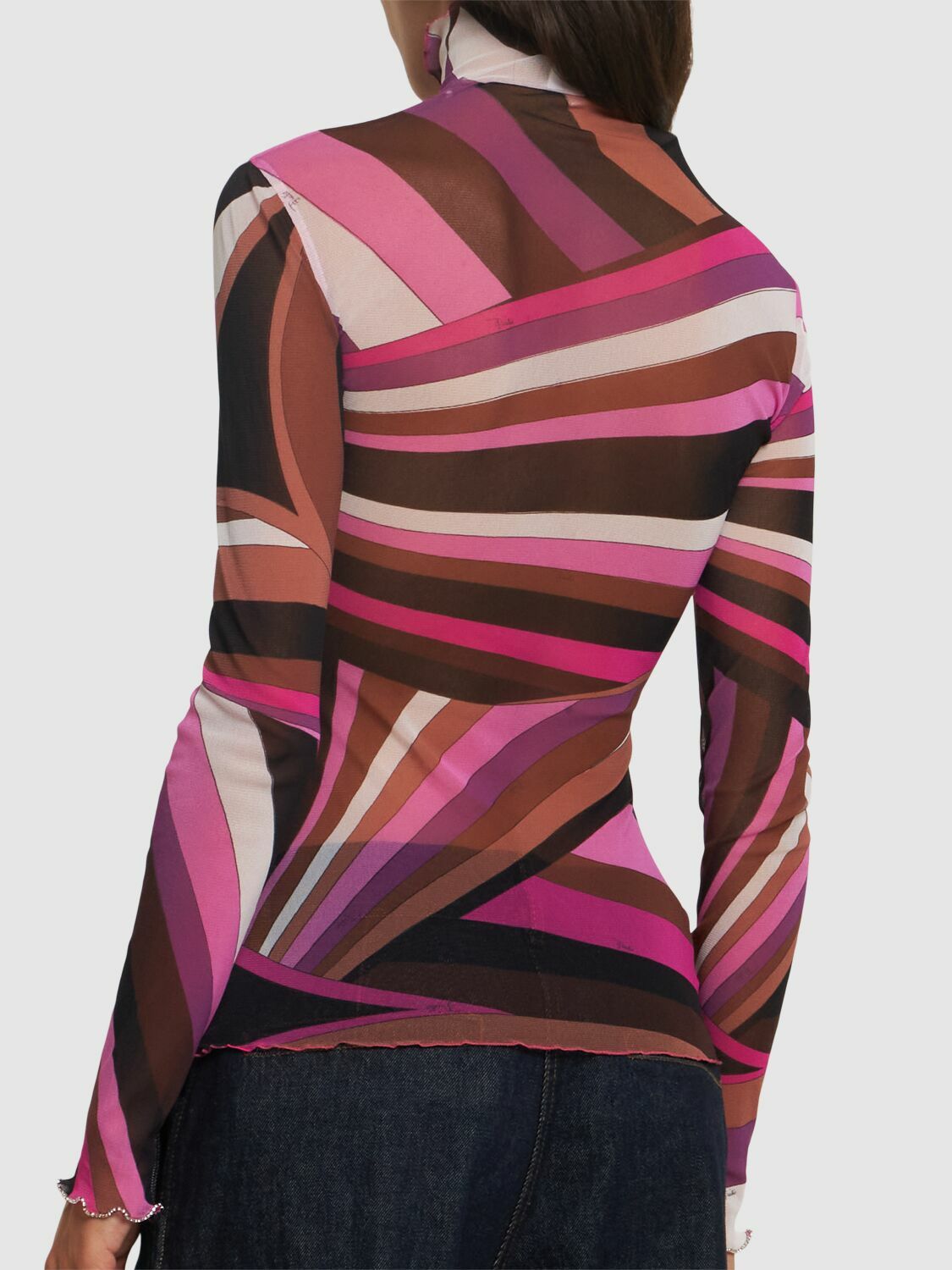 PUCCI Printed Sheer Long Sleeve Top Emilio Pucci