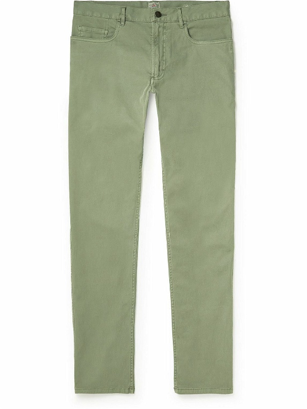Photo: Faherty - Comfort 2.0 Organic Cotton-Blend Twill Trousers - Green