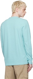 BOSS Blue Structured Long Sleeve T-Shirt