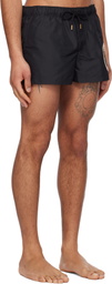 Versace Underwear Black Chain Crest Print Swim Shorts