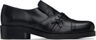 Stefan Cooke Black Leather Slip-on Loafers