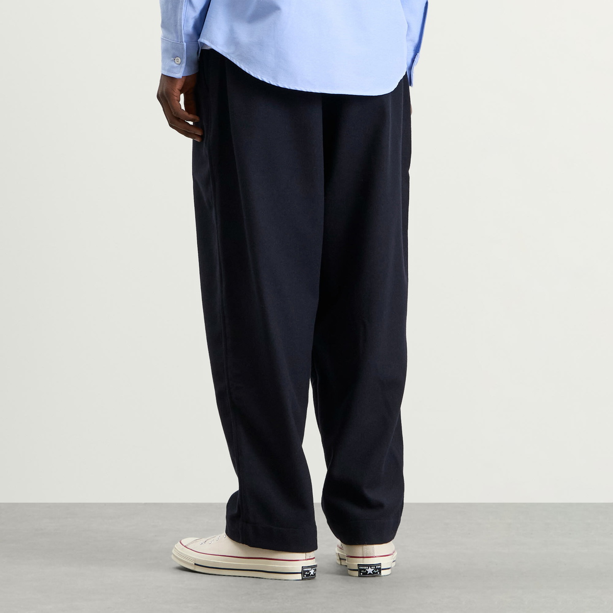 Universal Works Men's Dublin Wool Mix Oxford Pant in Dark Navy