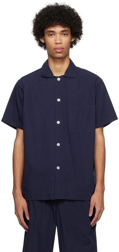 Photo: Tekla Navy Short Sleeve Pyjama Shirt