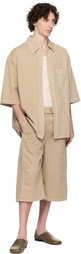 LEMAIRE Taupe Twisted Denim Shorts
