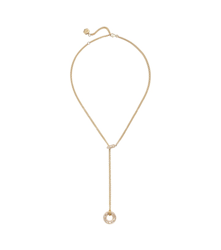Photo: Shay Jewelry Orbit Lariat 18kt gold necklace with diamonds