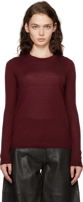 Photo: CO Burgundy Long Sleeve Crew Sweater