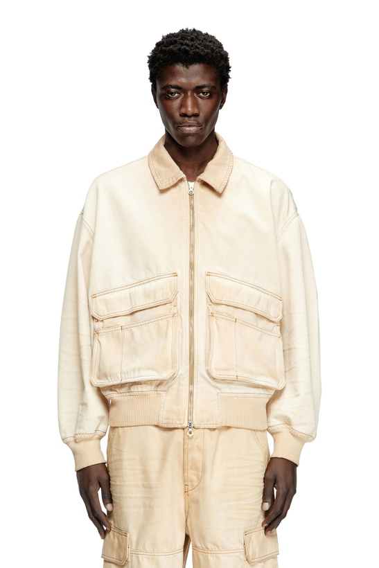 Photo: Diesel Jacket in batavia-weave denim - Denim Jackets - Unisex - Beige