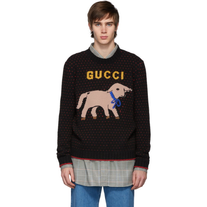 Photo: Gucci Black Wool Lamb Sweater