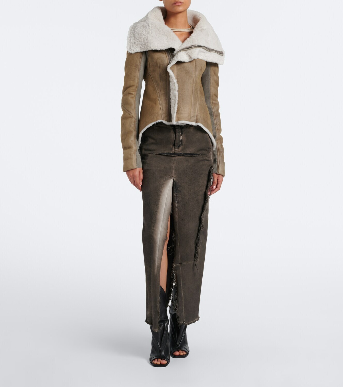 Rick Owens Naska shearling-lined leather jacket