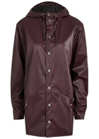 Rains W3 Hooded Rubberised Jacket Burgundy