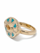 Harwell Godfrey 18K Yellow Gold Cleopatra’s Eye Diamond Ring