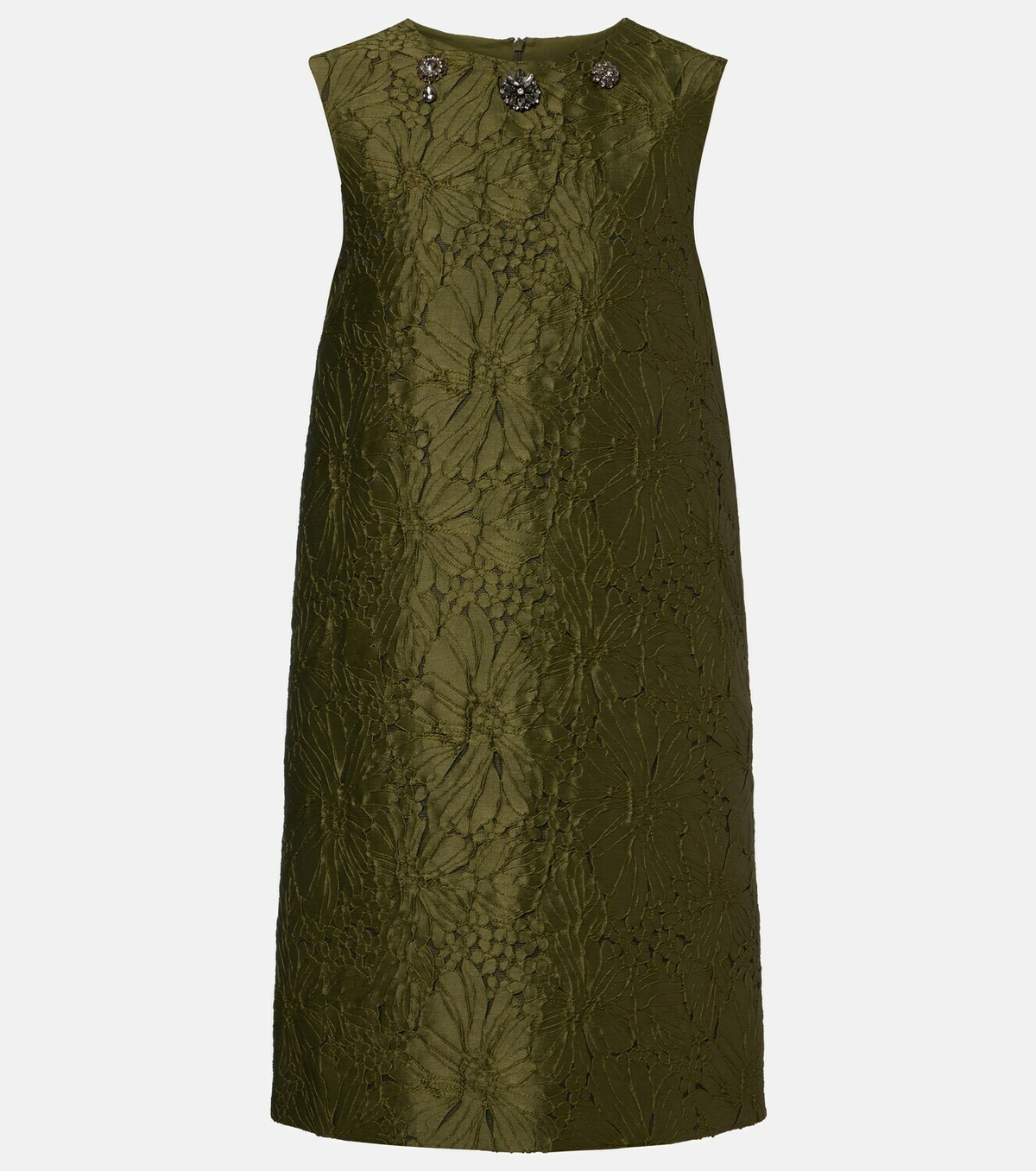 'S Max Mara Embellished floral jacquard minidress