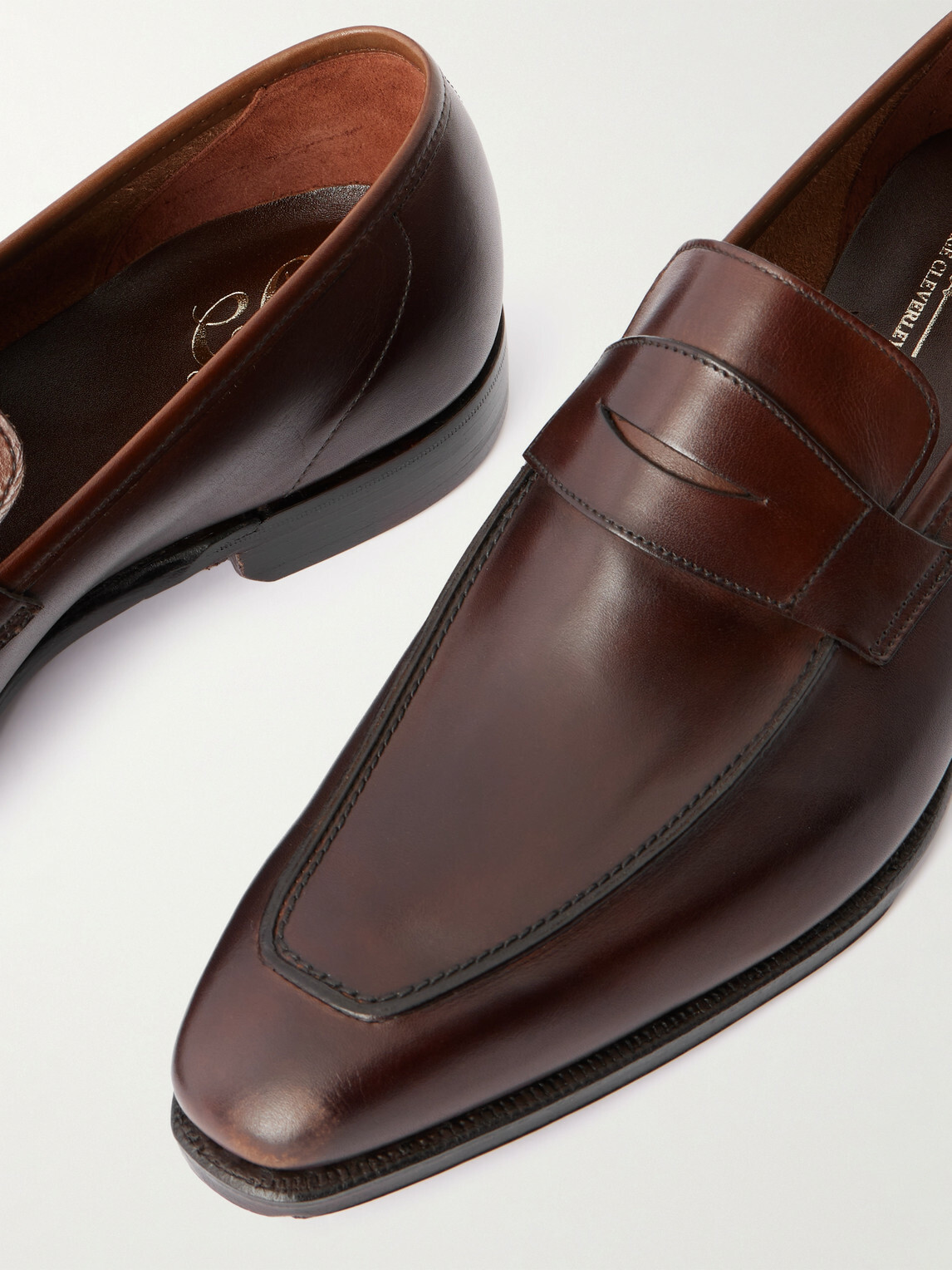 George Cleverley - George Leather Penny Loafers - Brown