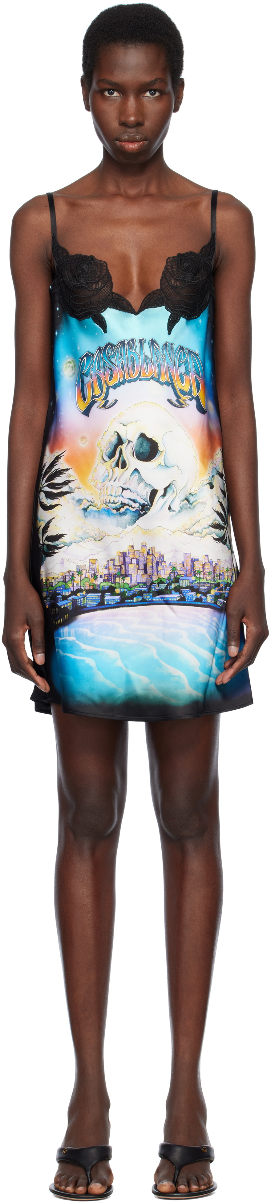 Casablanca Multicolor 'La Prémonition' Lace Slip Minidress